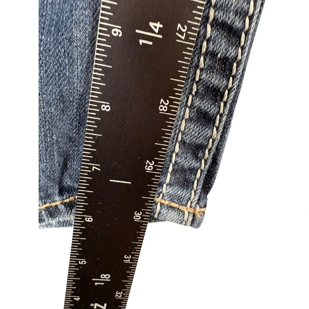 Silver Jeans Co. Suki Flap Mens 32x32 Blue Denim Whiskered Stretch Straight Leg